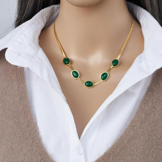 Set collar pendientes y pulseras esmeral