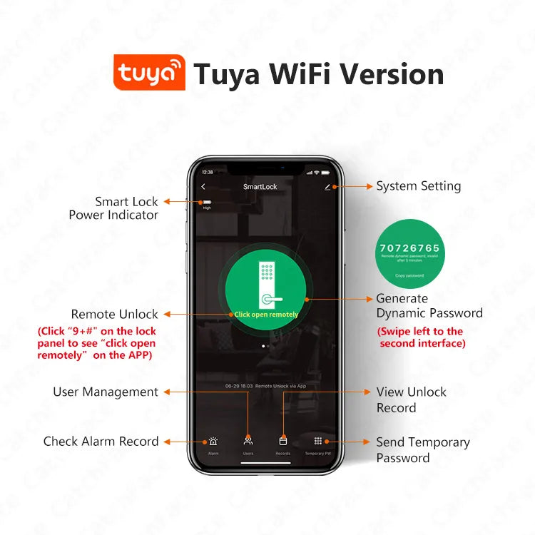 Cerradura Inteligente con Wi-Fi y Desbloqueo Remoto (420215)