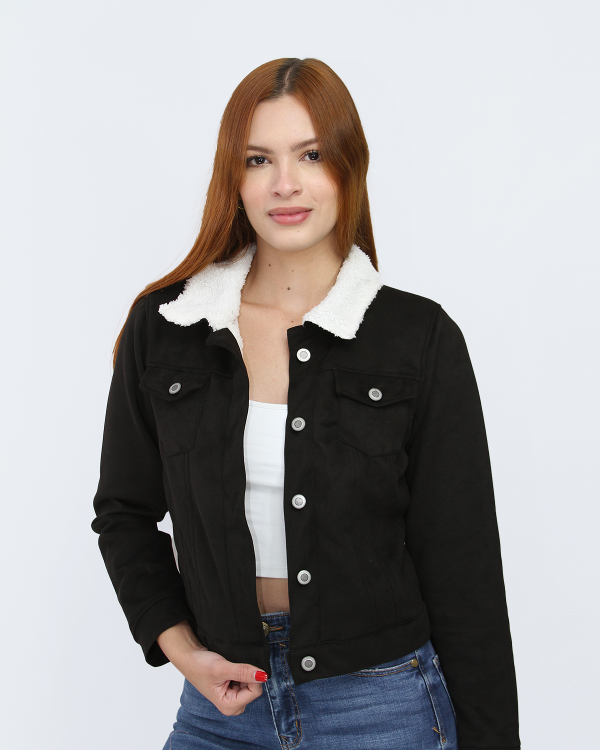 Chaqueta de Mujer en Cuerotex Gamuzado con Forro de Ovejero (373362)