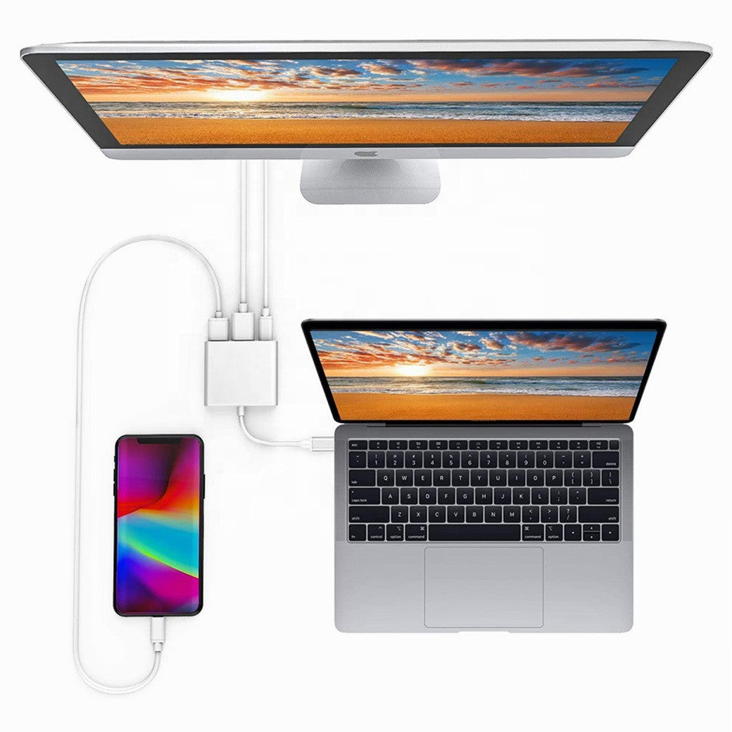 Convertidor USB Tipo C a USB 3.0, HDMI y Carga Tipo C – Conectividad y Versatilidad en un Solo Dispositivo 🔌⚡ (343379)