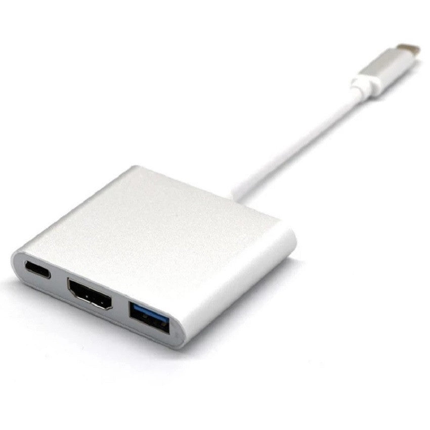 Convertidor USB Tipo C a USB 3.0, HDMI y Carga Tipo C – Conectividad y Versatilidad en un Solo Dispositivo 🔌⚡ (343379)