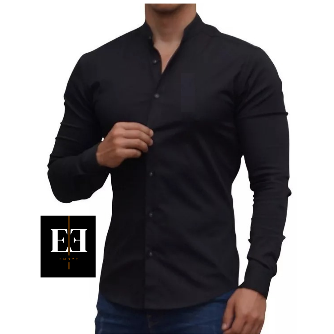 Camisas Slim Fit Cuello Mao (187786)