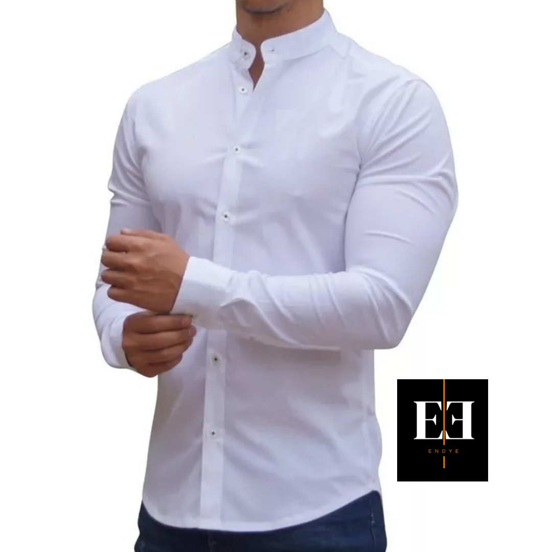 Camisas Slim Fit Cuello Mao (187786)