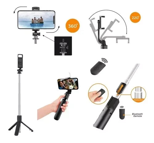 Selfie Stick Trípode Extensible con Luz LED y Control Remoto (165611)
