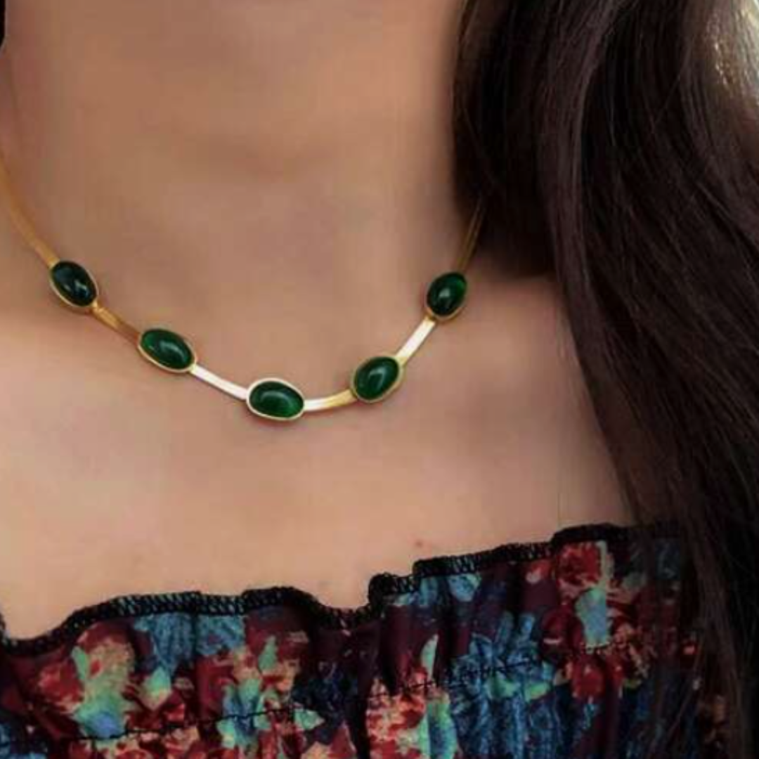 Set collar pendientes y pulseras esmeral
