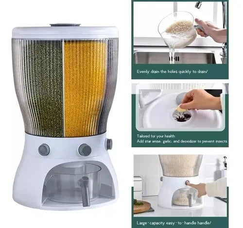 Dispensador Giratorio con 4 Divisiones / Capacidad de 12 kg