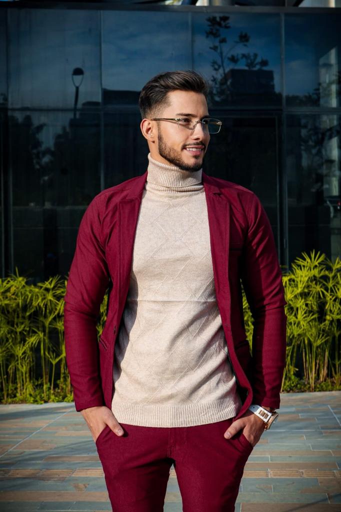 Blazer Slim Fit Bengalina con Forro Interior (622348)