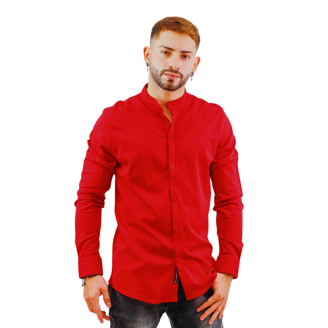 Camisas Slim Fit Cuello Mao (187786)