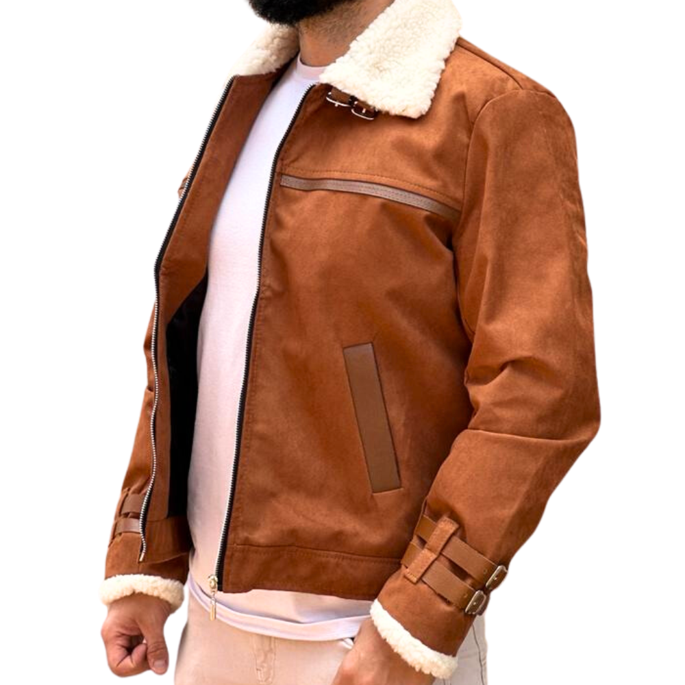 Chaqueta en Gamuza con Forro en Seda Fría (489106)