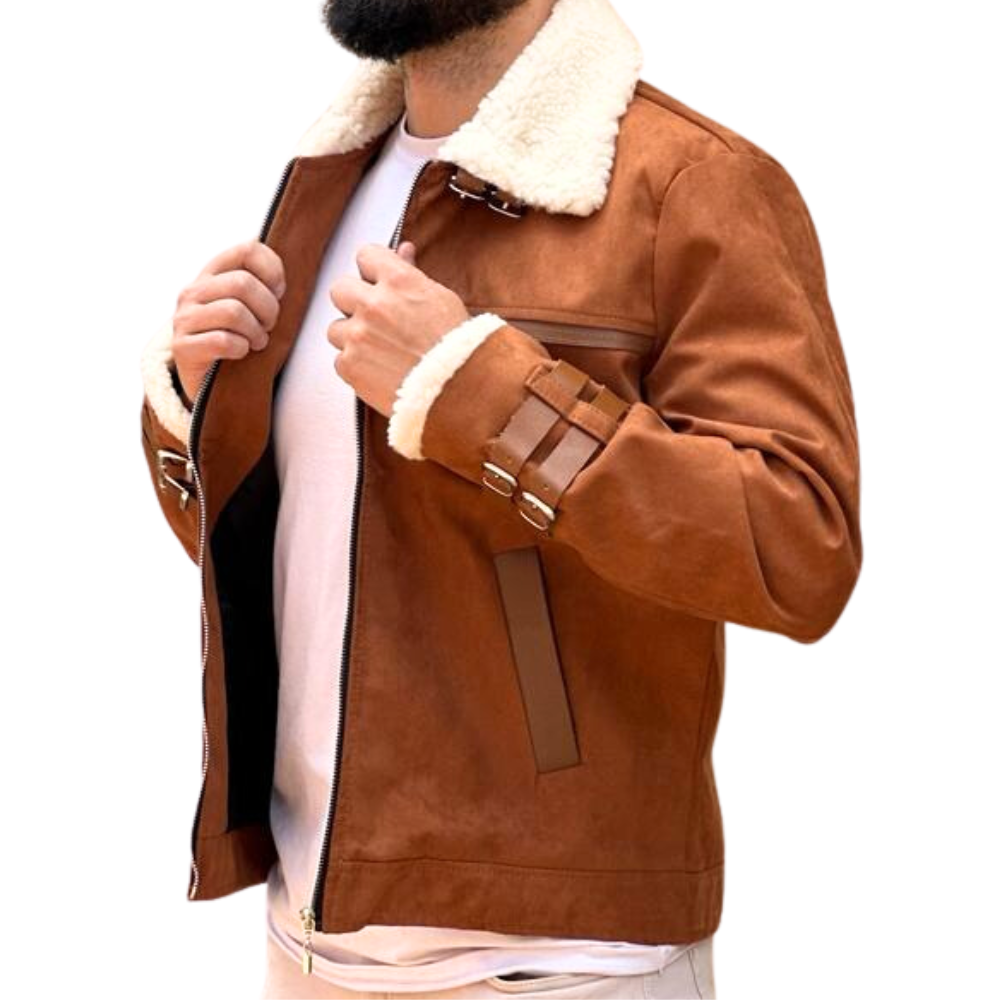 Chaqueta en Gamuza con Forro en Seda Fría (489106)