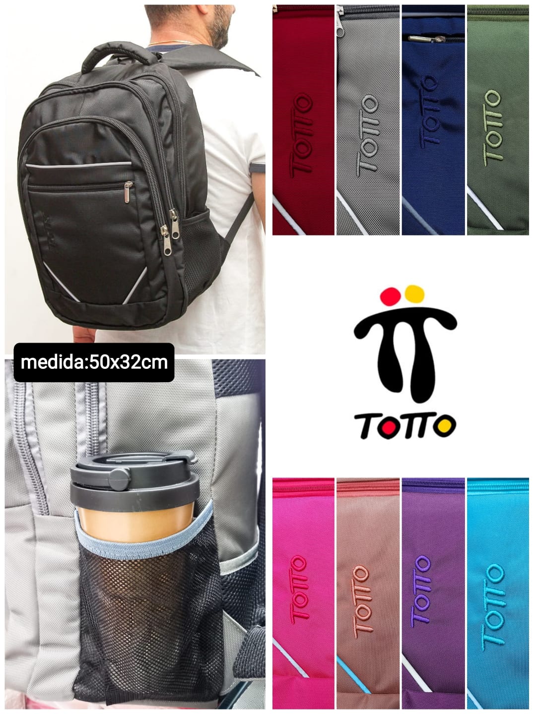 Morral Universitario TOTTO® Grande: Seguridad y Estilo (720589)