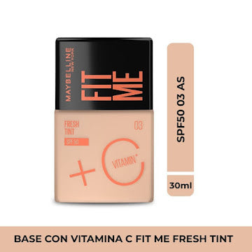 Maybelline Fresh Tint SPF 50 – Base Líquida Ligera y Hidratante (762855)