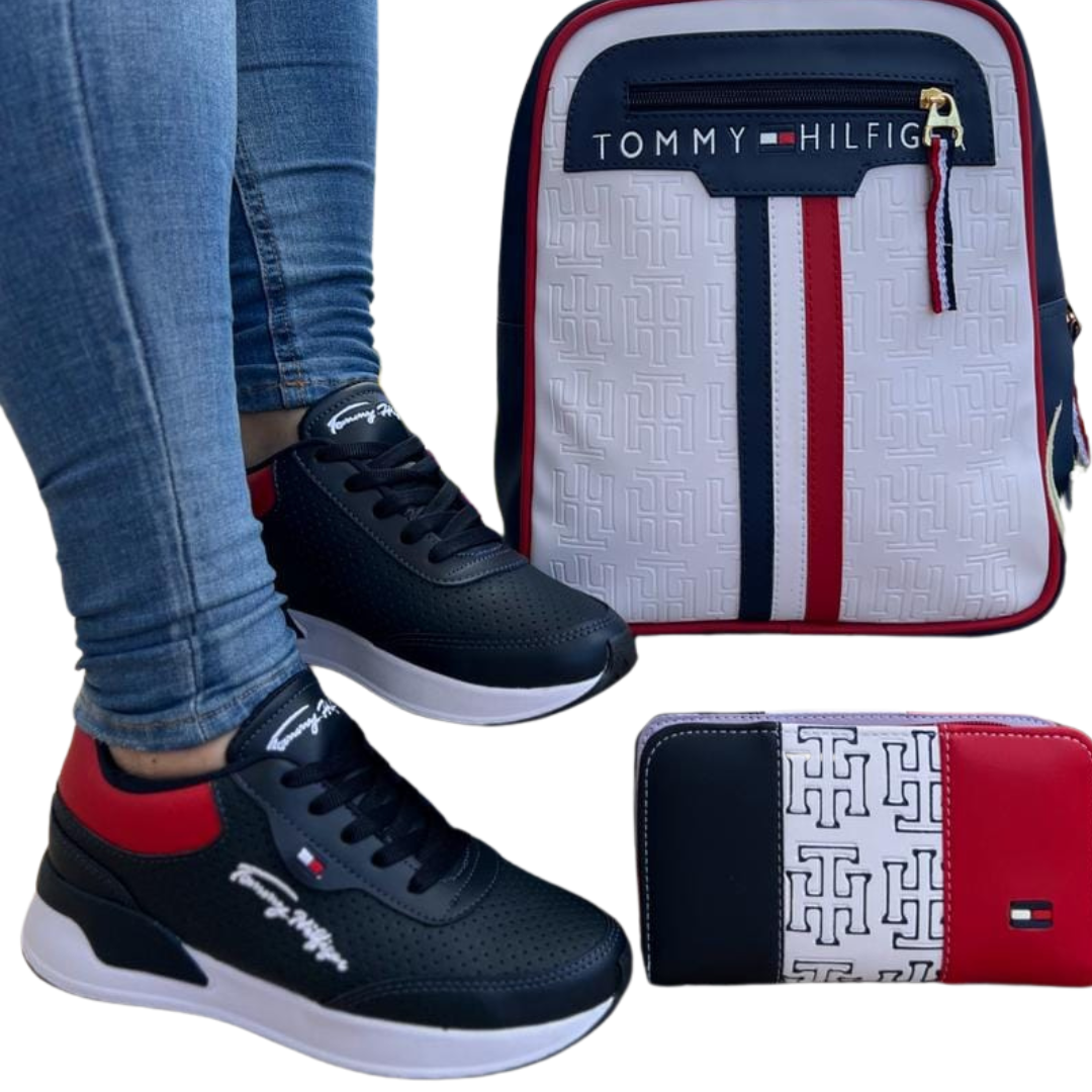 👜 Conjunto Tommy Hilfiger: Bolso + Billetera + Zapatos (830912)