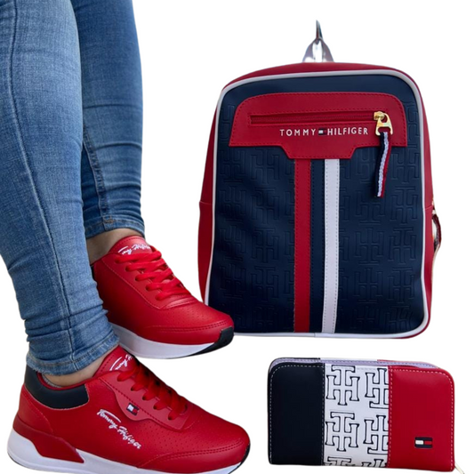 👜 Conjunto Tommy Hilfiger: Bolso + Billetera + Zapatos (830912)