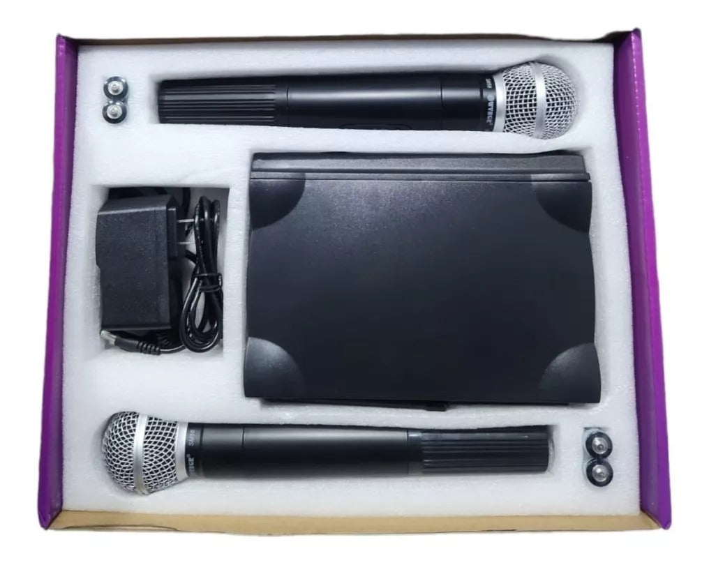 🎤 Par de Micrófonos Inalámbricos WVNGR SM-58II con Receptor 🎶 (928827)