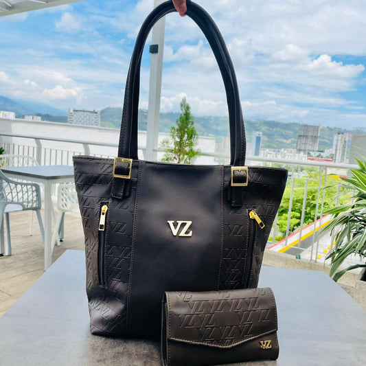 👜 Conjunto de Bolso de Mano + Billetera en Cuero Vélez | Exclusividad y Elegancia 💼 (938418)