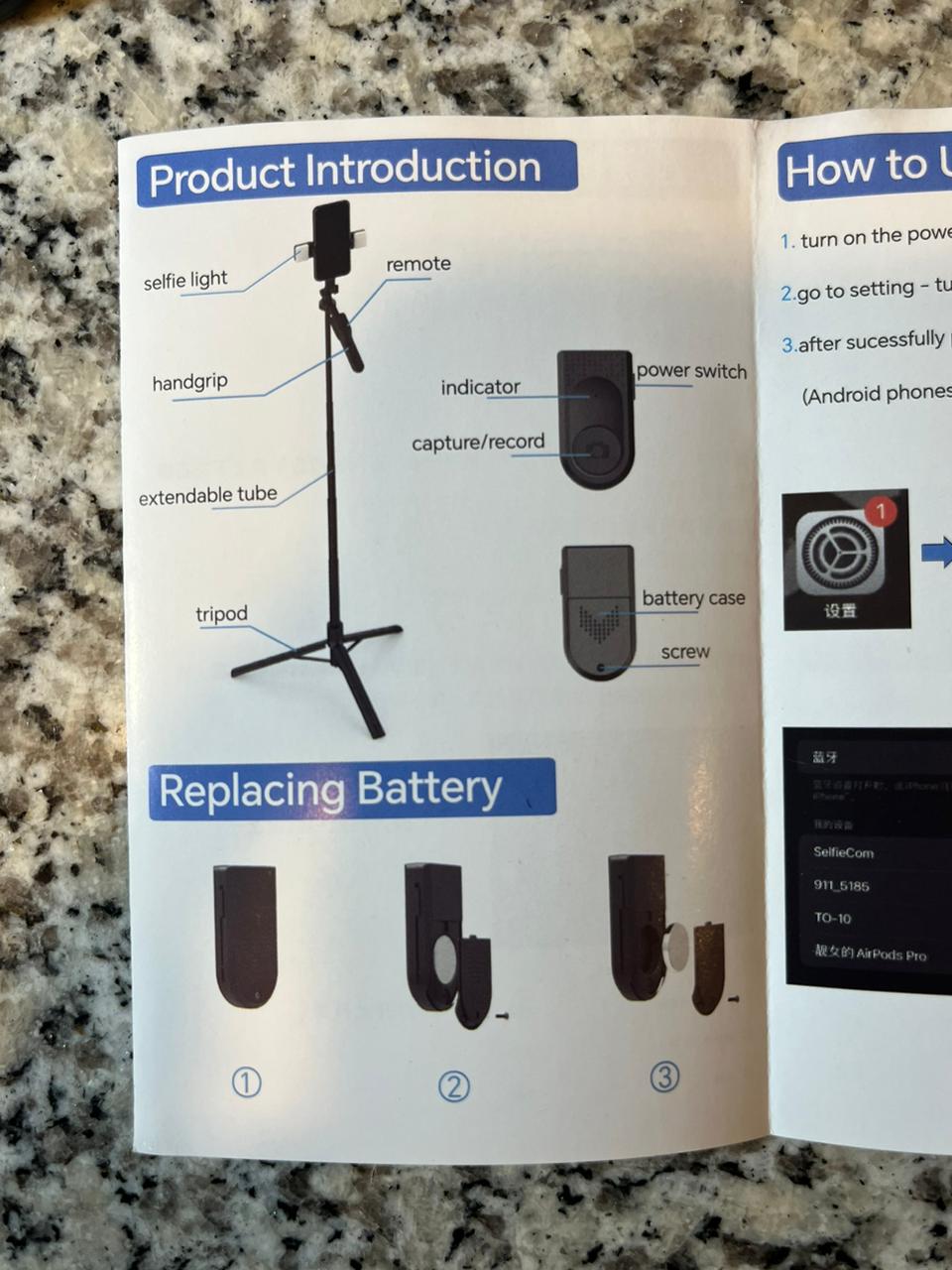 Selfie Stick Multifuncional con Trípode y Luz LED (733335)