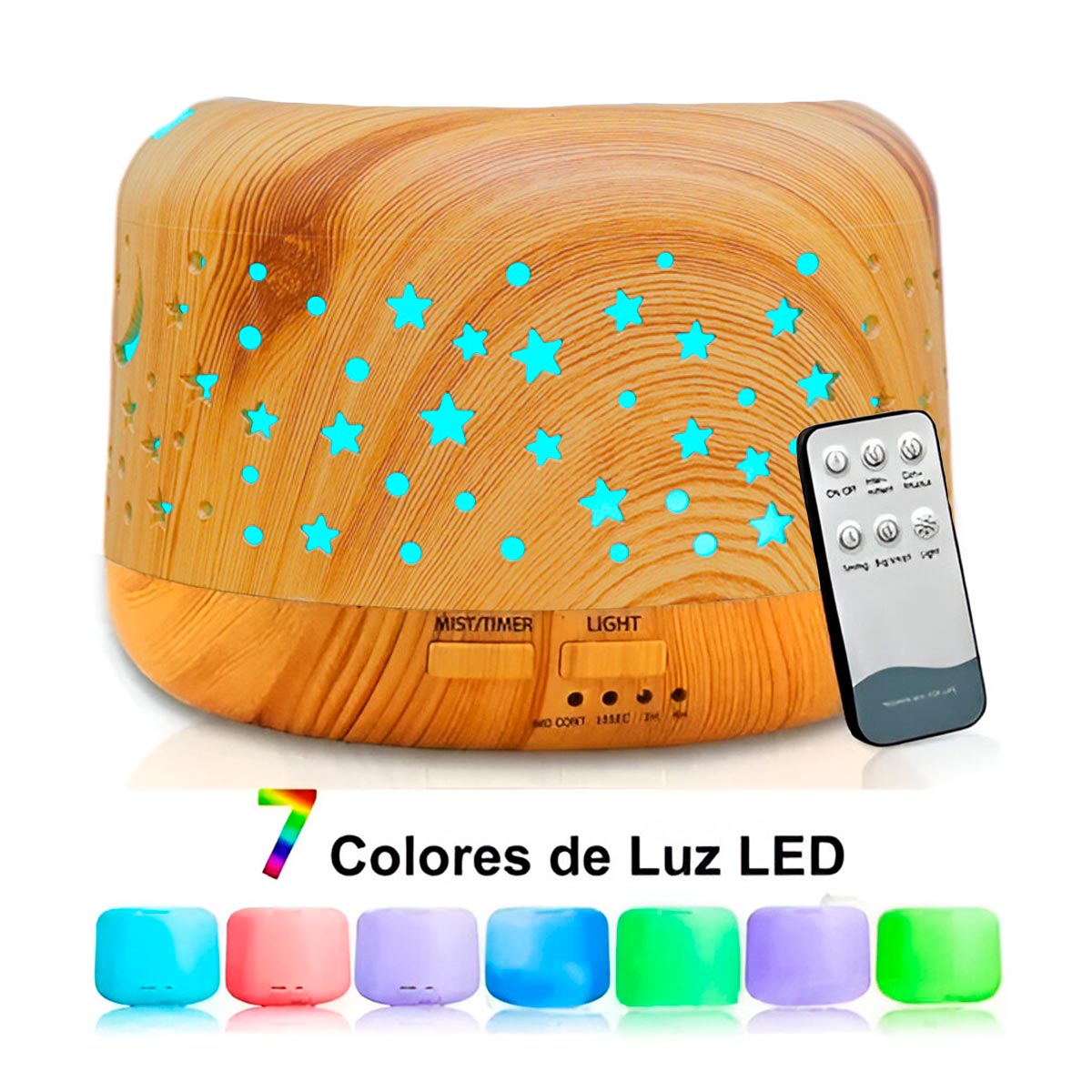 Humidificador con Luz LED y Aromaterapia
