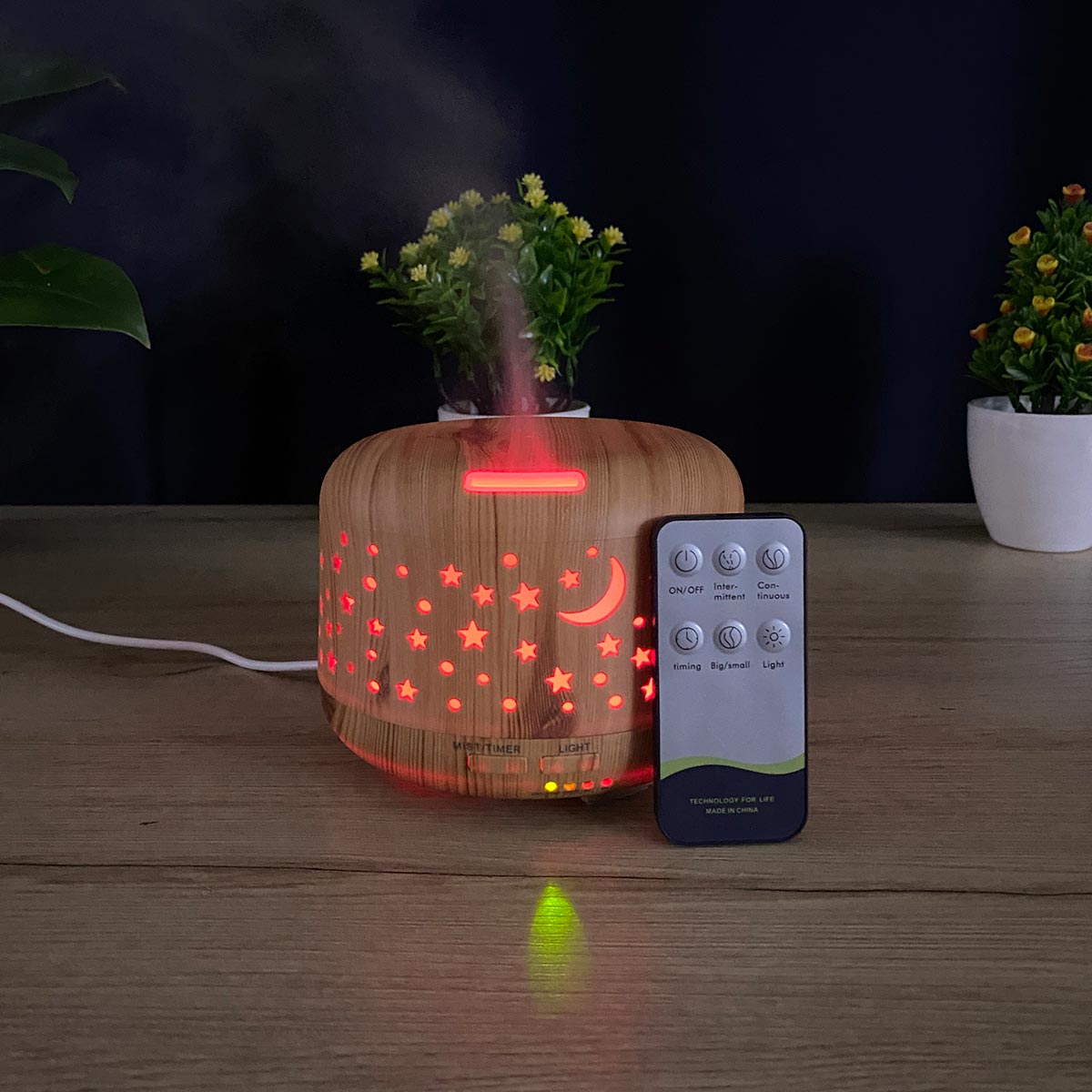 Humidificador con Luz LED y Aromaterapia