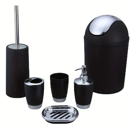 Juego de Accesorios de Baño de 6 Piezas: Práctico, Duradero y Elegante