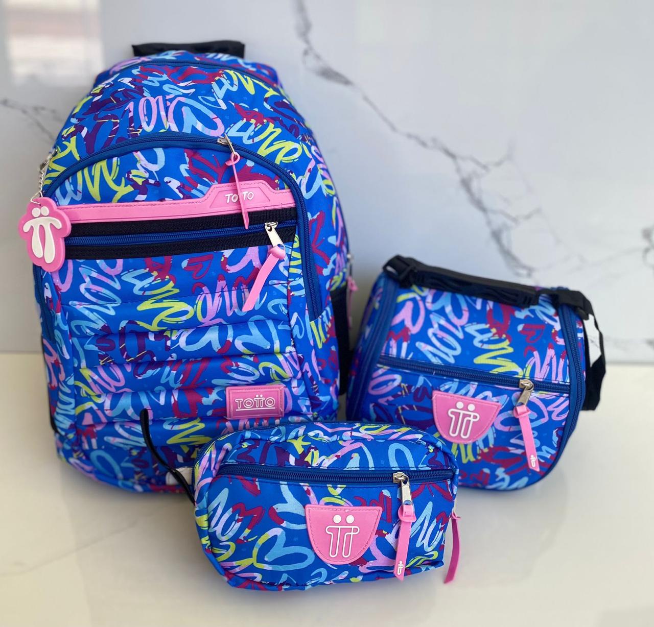 Set Escolar Multifuncional Totto– Maleta/Morral, Lonchera y Cartuchera (1314869)