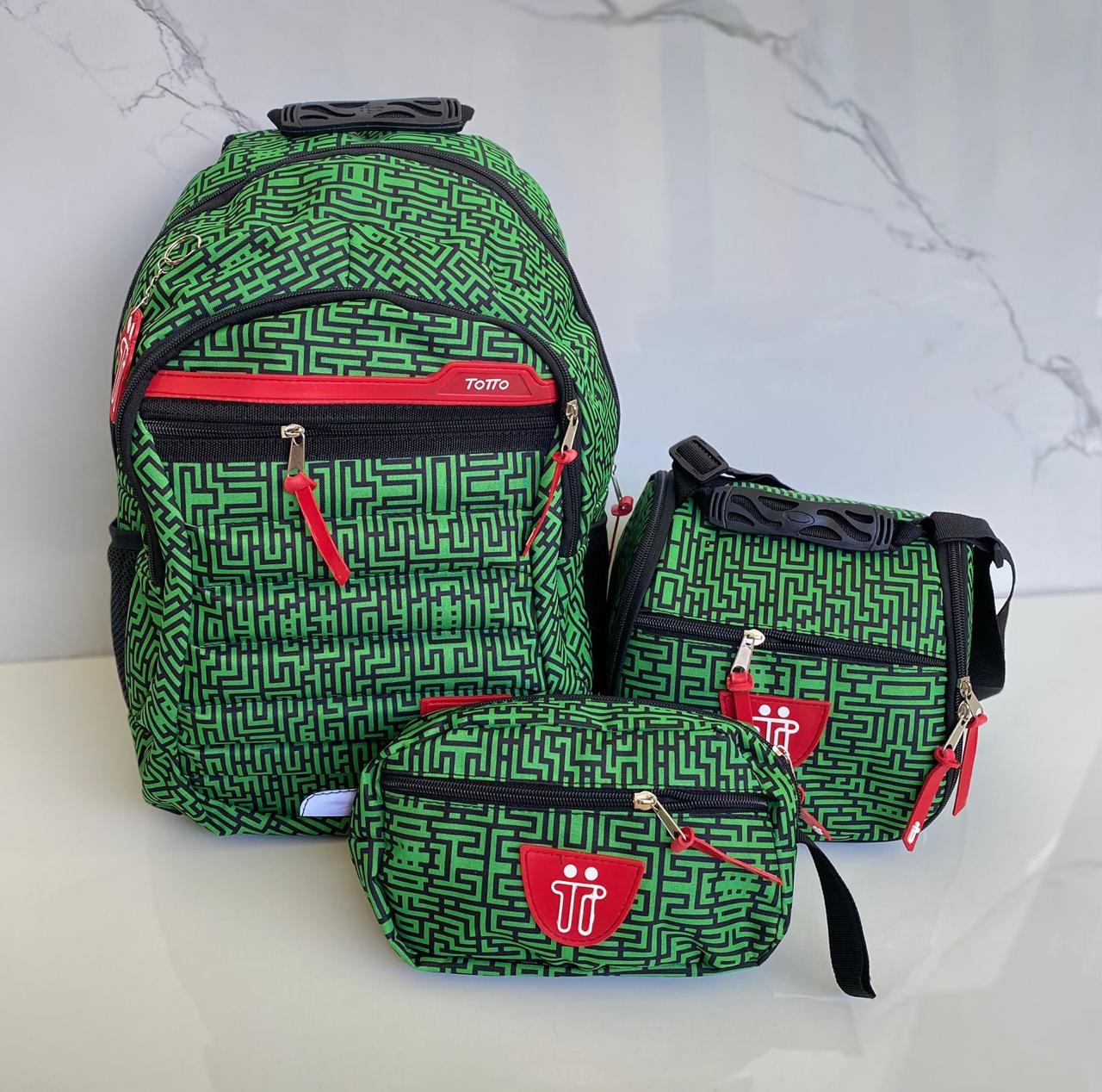 Set Escolar Multifuncional Totto– Maleta/Morral, Lonchera y Cartuchera (1314869)