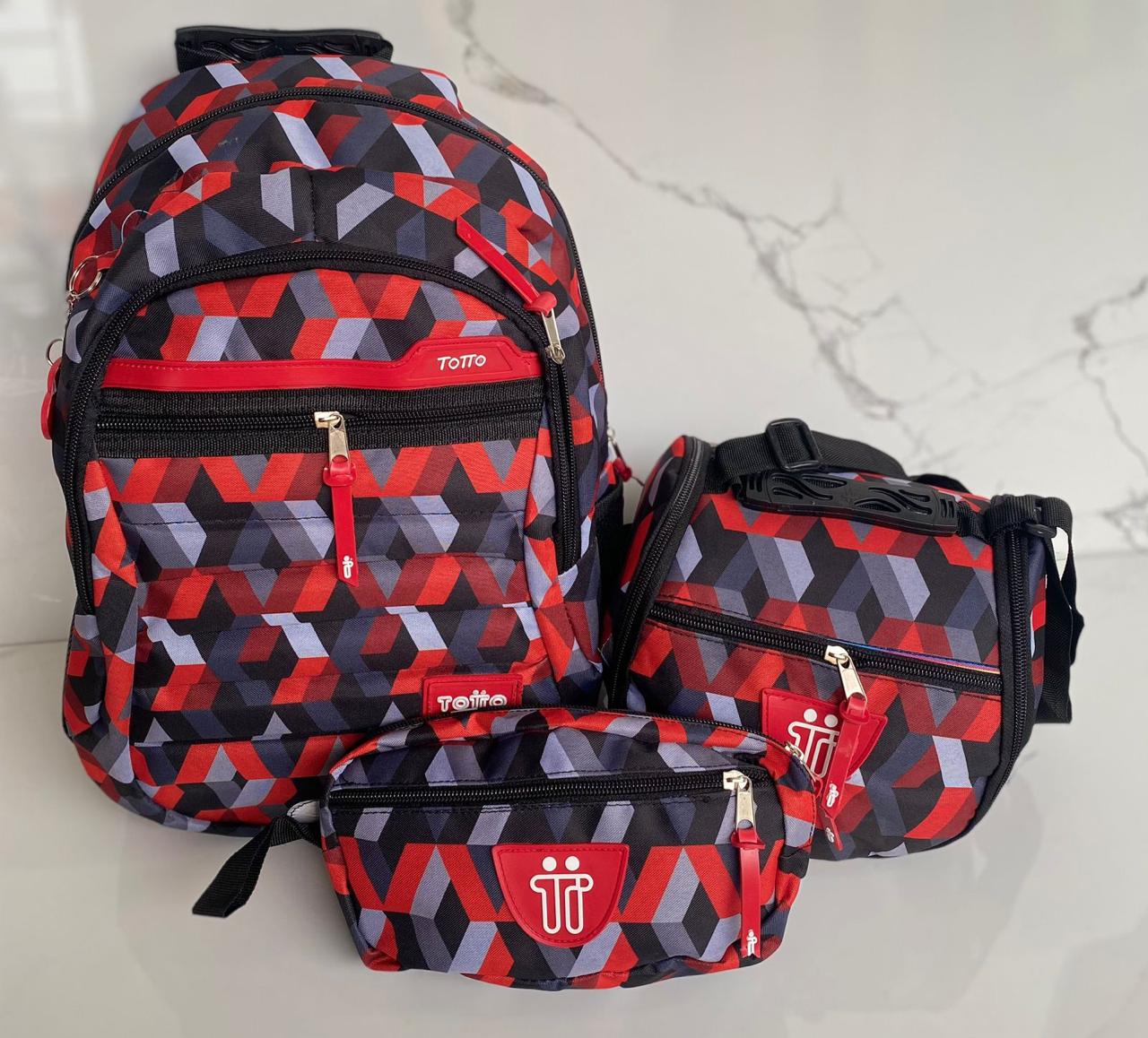 Set Escolar Multifuncional Totto– Maleta/Morral, Lonchera y Cartuchera (1314869)