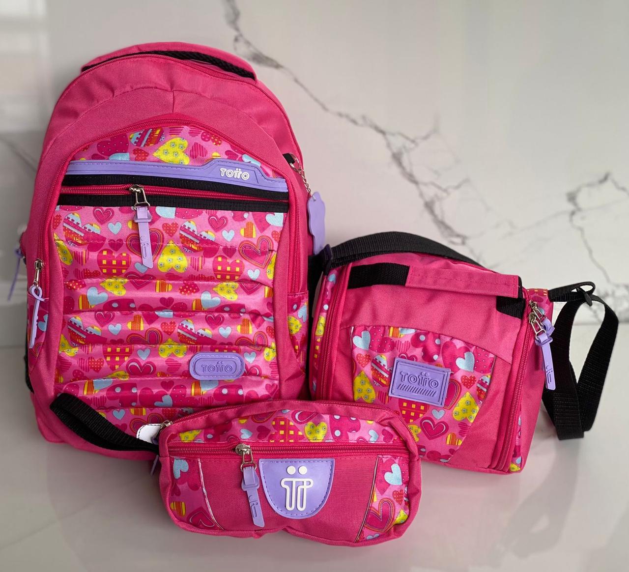Set Escolar Multifuncional Totto– Maleta/Morral, Lonchera y Cartuchera (1314869)