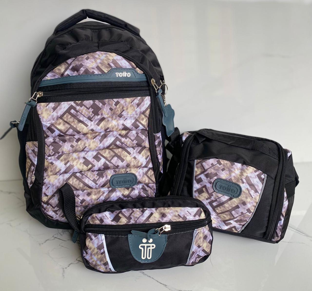 Set Escolar Multifuncional Totto– Maleta/Morral, Lonchera y Cartuchera (1314869)