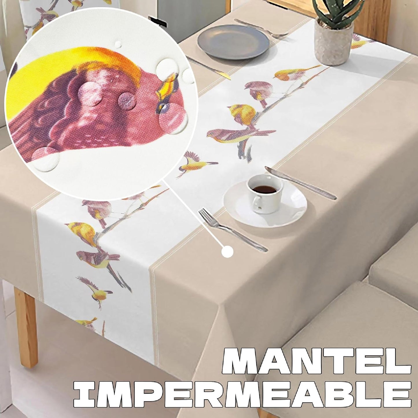 Combo Mantel Impermeable + 6 Fundas de Sillas (603210)