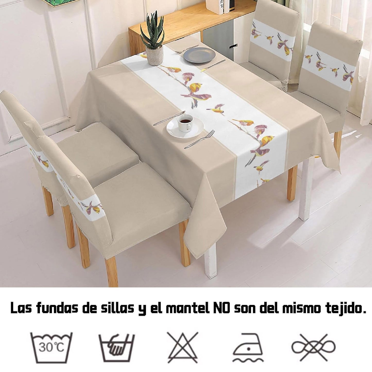 Combo Mantel Impermeable + 6 Fundas de Sillas (603210)