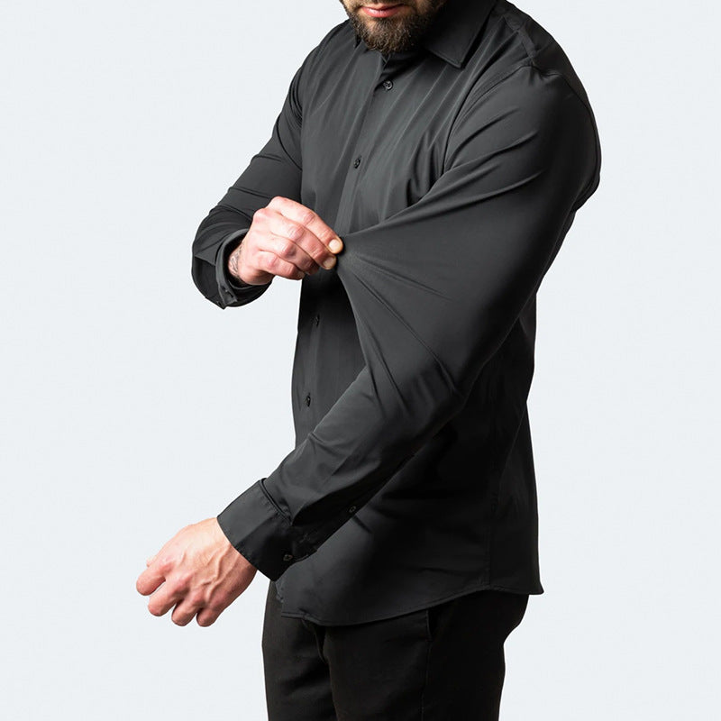 Lleva 2 Camisas Manga Larga Oversize Elástico Slim (1371073)