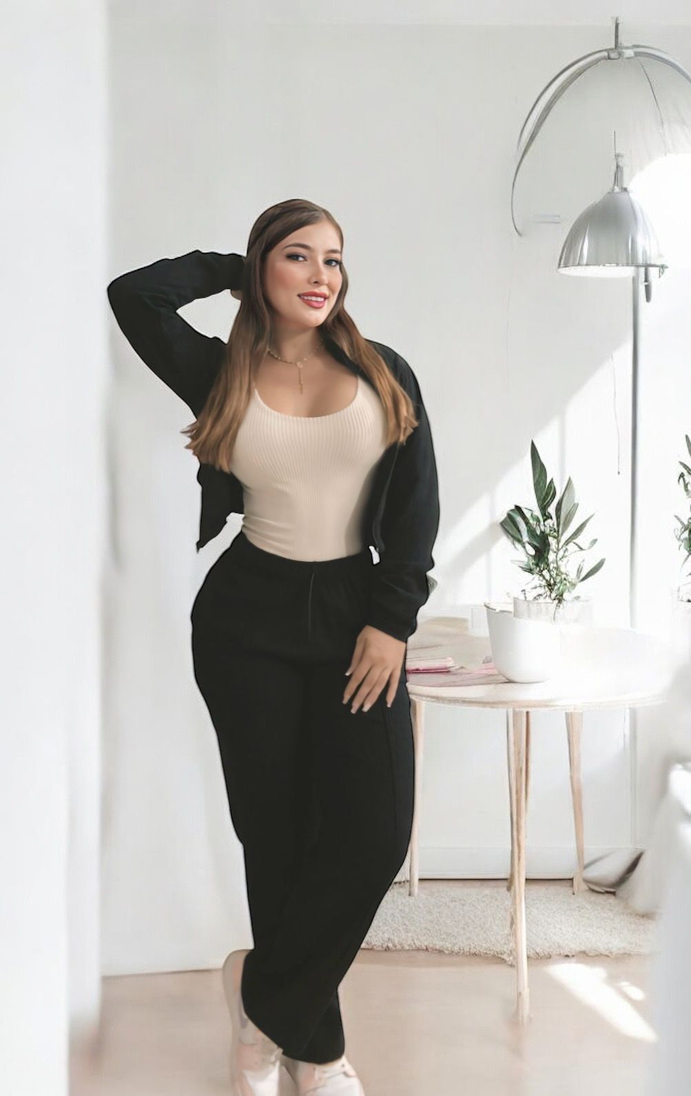 Set de Pantalón, Chaqueta y Blusa en Tela Lycra Burda Acanalada (1449564)