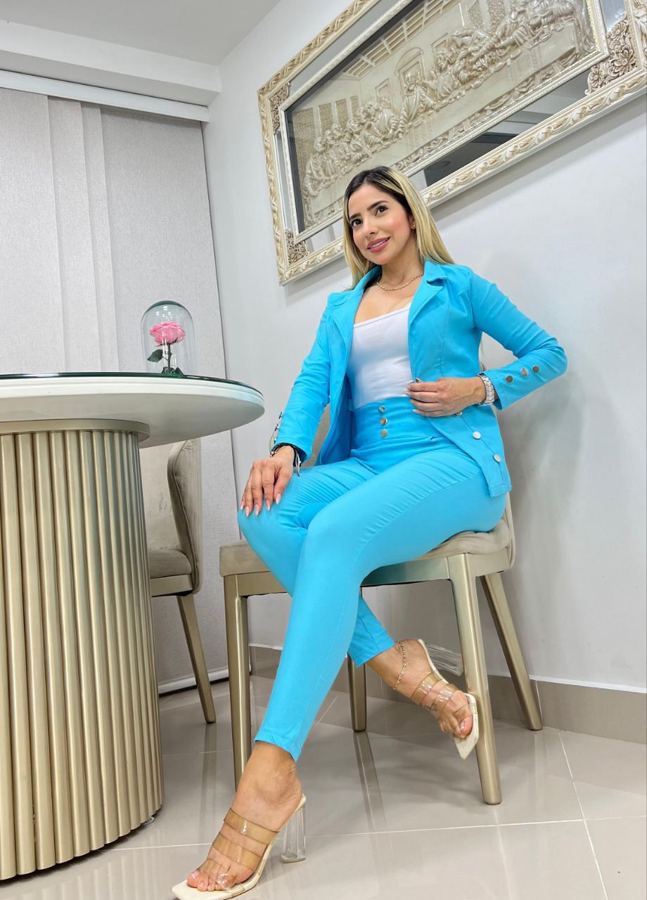 Conjunto de 3 Piezas con Blazer Largo 2094.