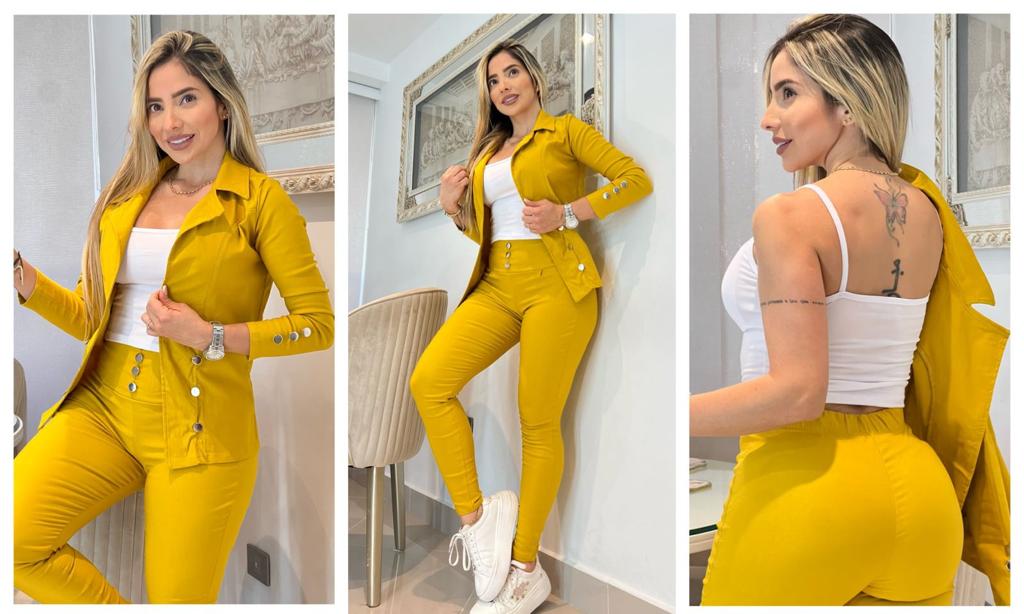 Conjunto de 3 Piezas con Blazer Largo 2094.