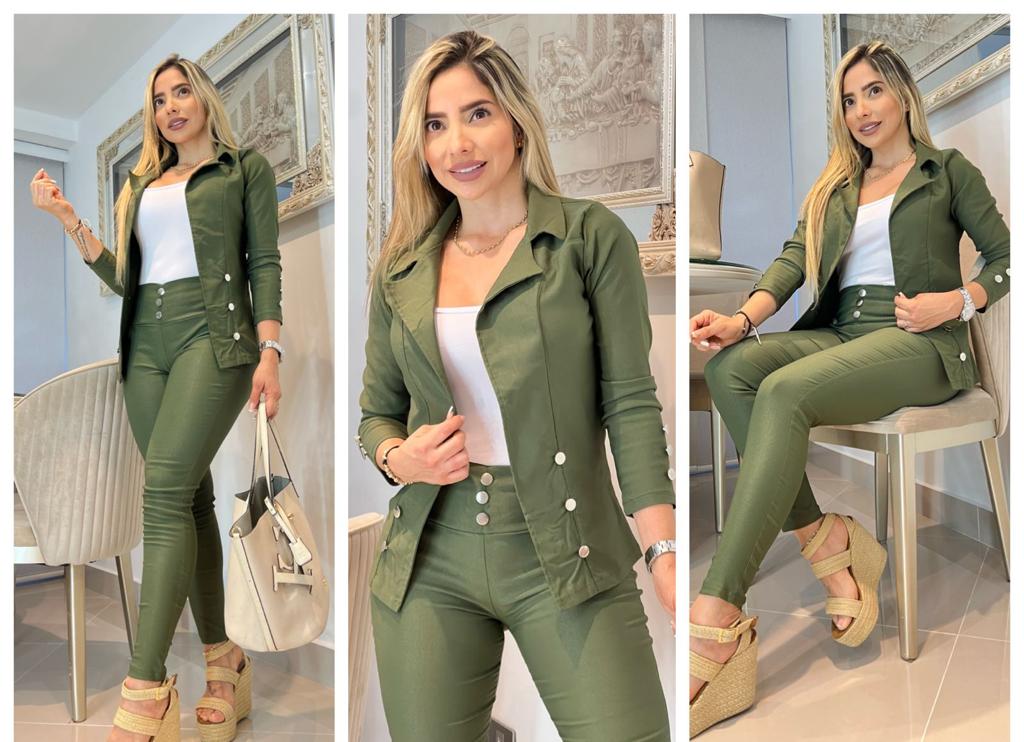Conjunto de 3 Piezas con Blazer Largo 2094.