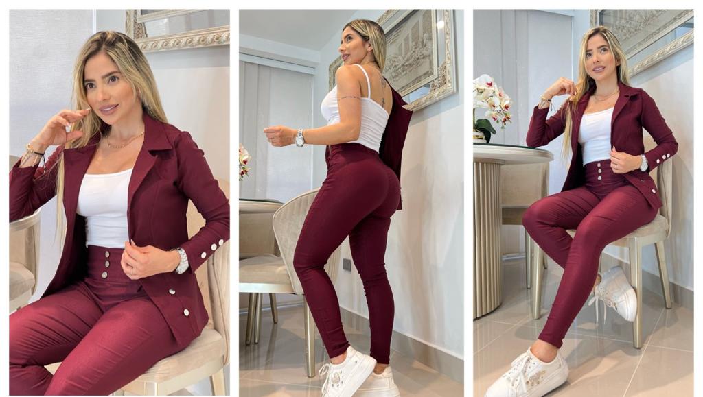 Conjunto de 3 Piezas con Blazer Largo 2094.