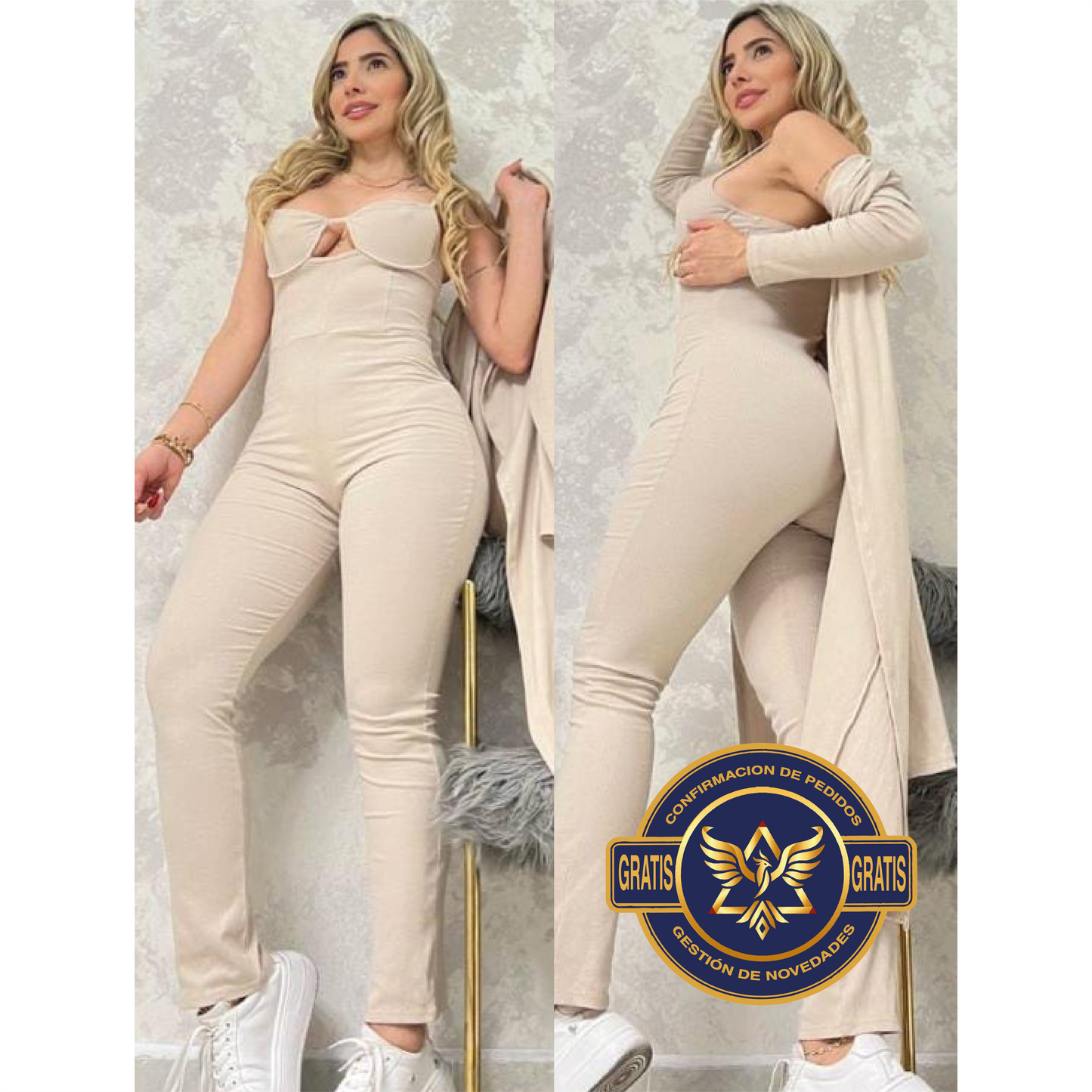 ✨ Enterizo Copa Rib + Gabán – Elegancia y Confort (1637523)
