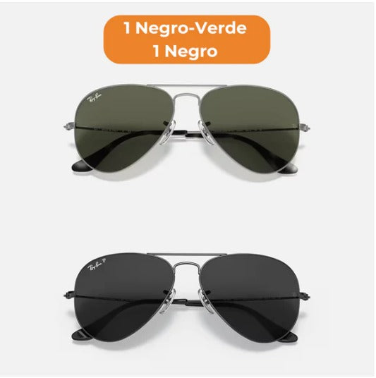 Combo 2 Rayban Aviator + 1 Estuche 3a 🕶️💼 (1677069)