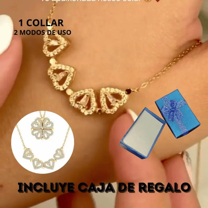 Collar Trébol y Corazones