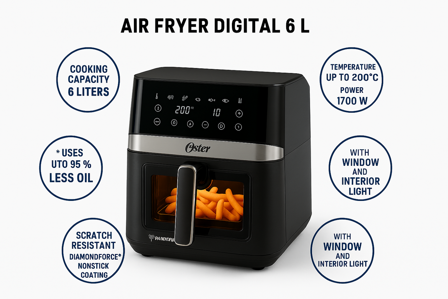 Freidora de Aire Digital Oster 6 L (1805102)