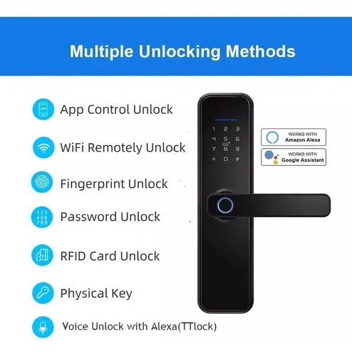 Cerradura Inteligente con Wi-Fi y Desbloqueo Remoto (420215)