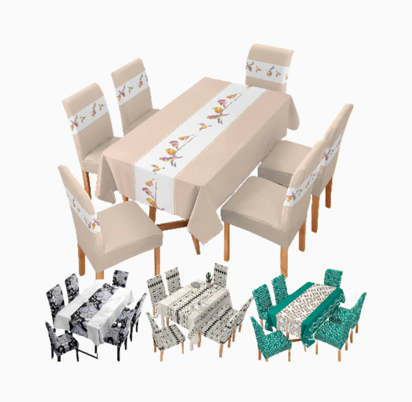 Combo Mantel Impermeable + 6 Fundas de Sillas (603210)