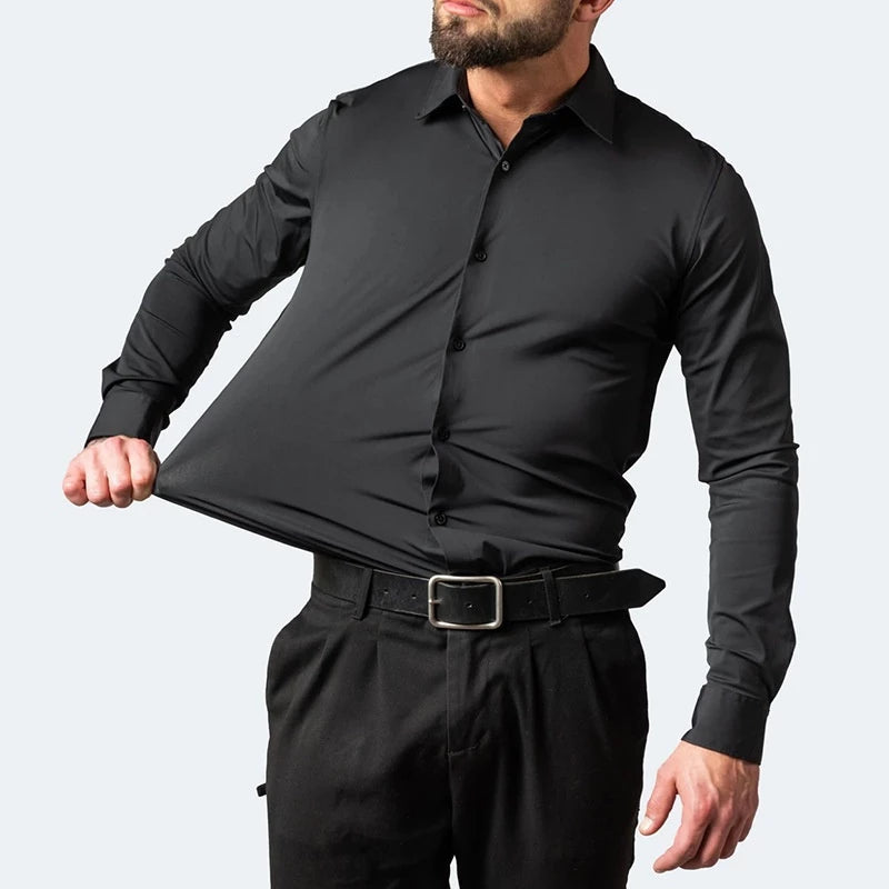 Lleva 2 Camisas Manga Larga Oversize Elástico Slim (1371073)