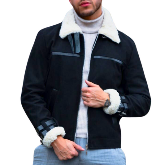Chaqueta en Gamuza con Forro en Seda Fría (489106)