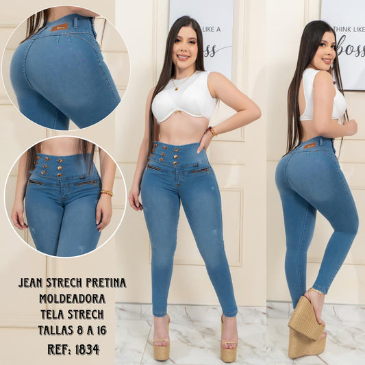 Jean en Tela Stretch con Pretina Moldeadora y Efecto Levanta Cola (1119858)