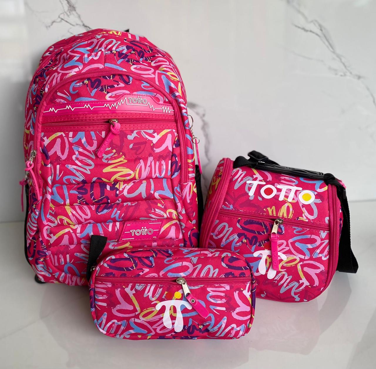 Set Escolar Multifuncional Totto– Maleta/Morral, Lonchera y Cartuchera (1314869)
