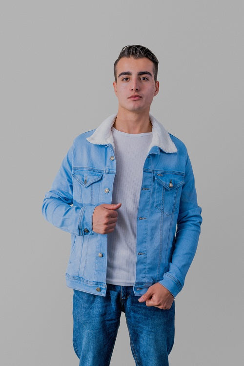 Chaqueta en jean con ovejero  T68A.