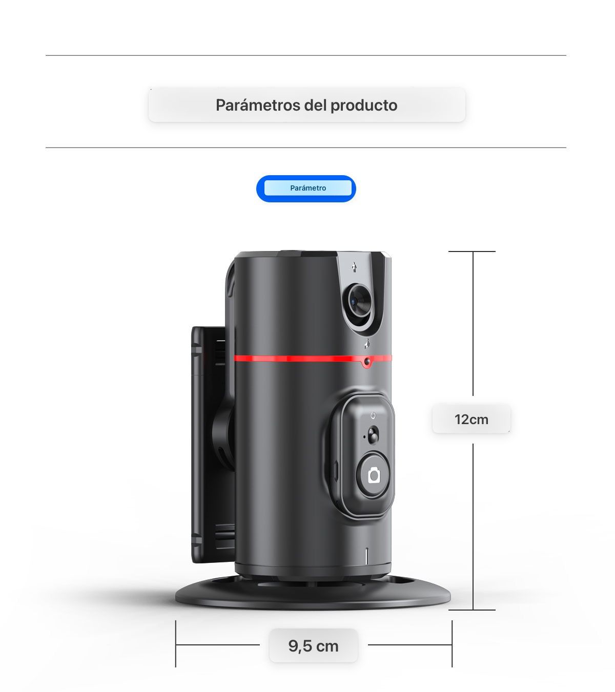 Trípode Inteligente 360° con Reconocimiento Facial y Control Remoto (1627010)