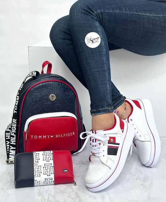 Combo de Bolso + Billetera + Deportivo Tipo Tomy - Material Sintético Premium